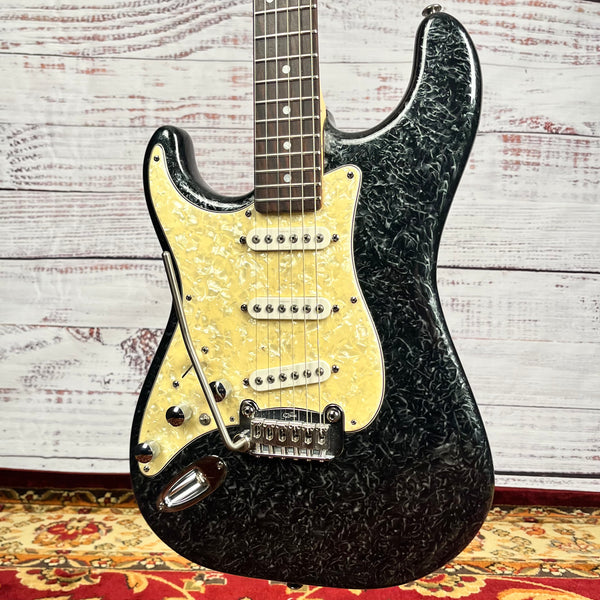 G&L S-500 1994 Left Handed One of a Kind Black Mother of Pearl Swirl One Owner One of Kind With Original Case.